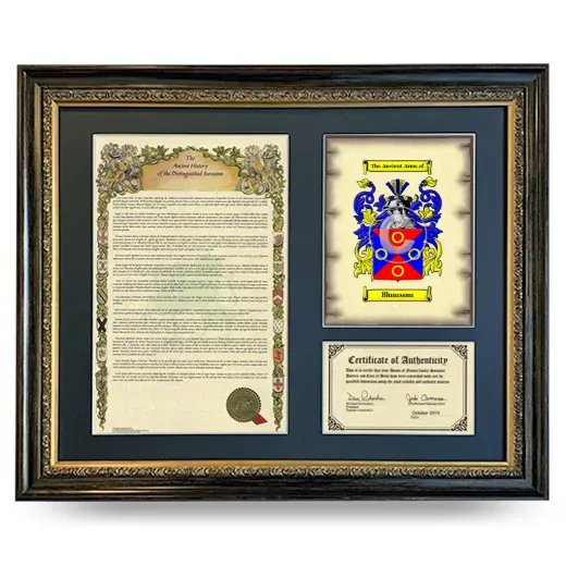 Blumsom Framed Surname History and Coat of Arms- Heirloom