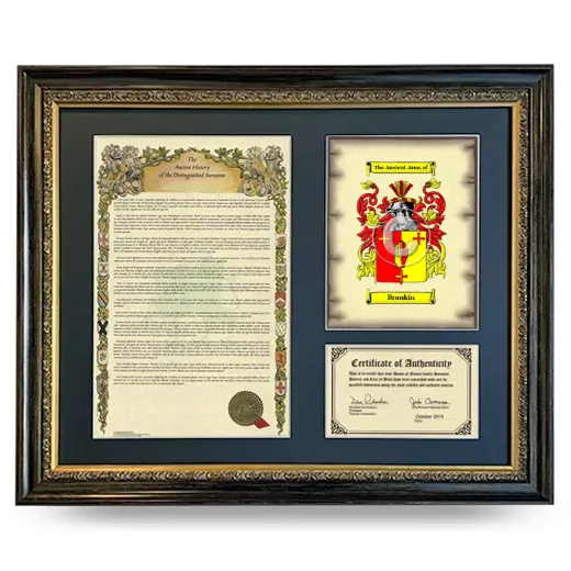 Brankin Framed Surname History and Coat of Arms- Heirloom