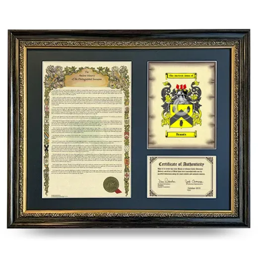 Brants Framed Surname History and Coat of Arms- Heirloom