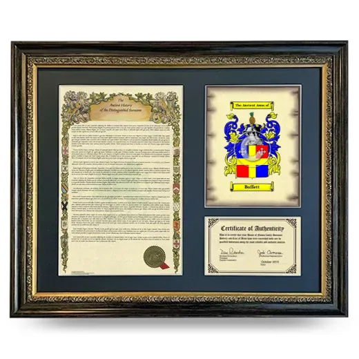 Buffett Framed Surname History and Coat of Arms- Heirloom