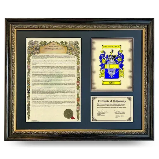 Byfert Framed Surname History and Coat of Arms- Heirloom