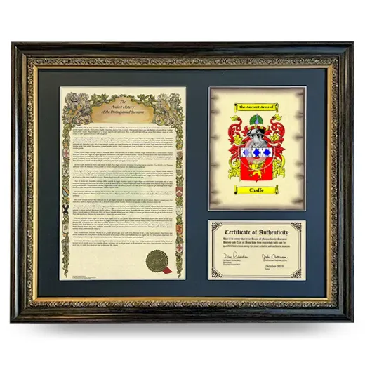 Chaffe Framed Surname History and Coat of Arms- Heirloom