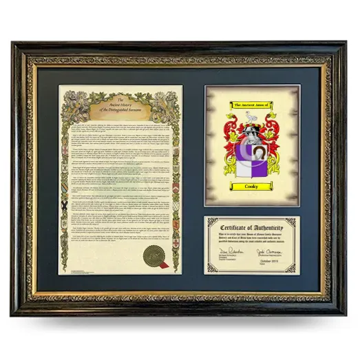 Cooky Framed Surname History and Coat of Arms- Heirloom