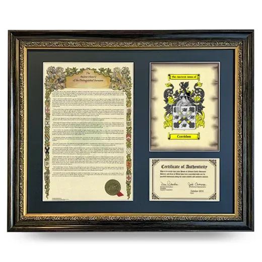 Corridan Framed Surname History and Coat of Arms- Heirloom