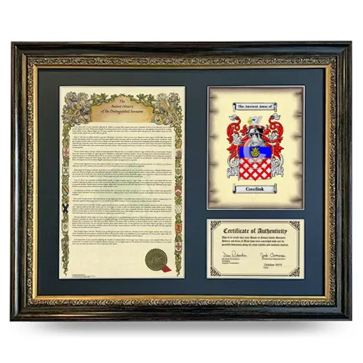 Coudink Framed Surname History and Coat of Arms- Heirloom