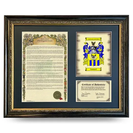 Coveard Framed Surname History and Coat of Arms- Heirloom