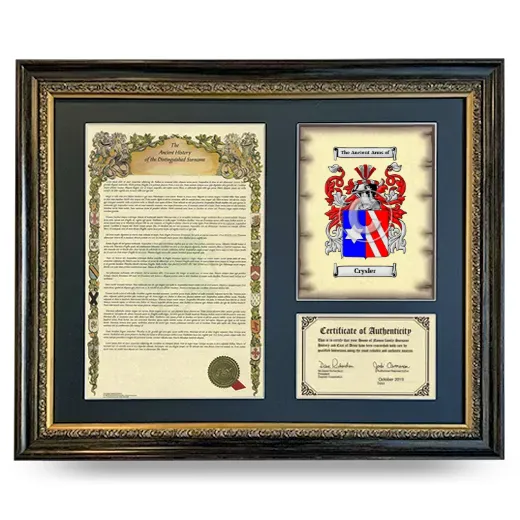 Crysler Framed Surname History and Coat of Arms- Heirloom