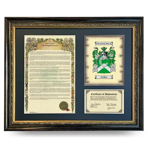 Cuckoo Framed Surname History and Coat of Arms- Heirloom