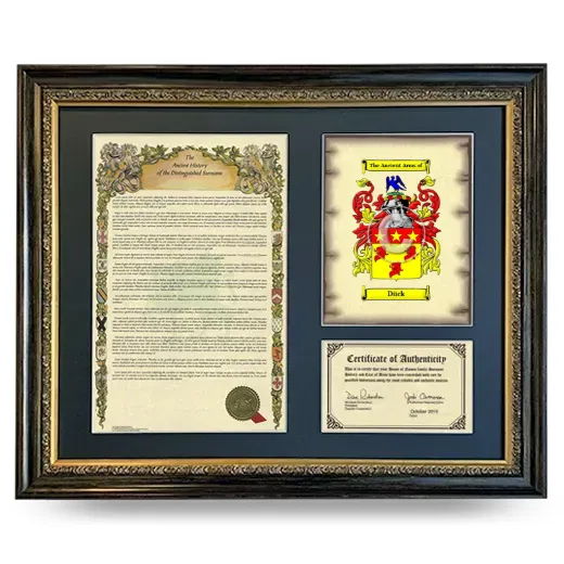 Dück Framed Surname History and Coat of Arms- Heirloom