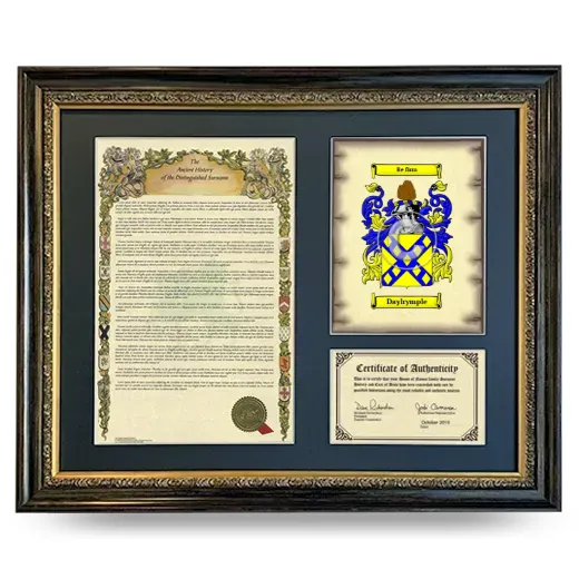 Daylrymple Framed Surname History and Coat of Arms- Heirloom