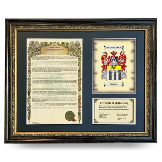 Difalco Framed Surname History and Coat of Arms- Heirloom