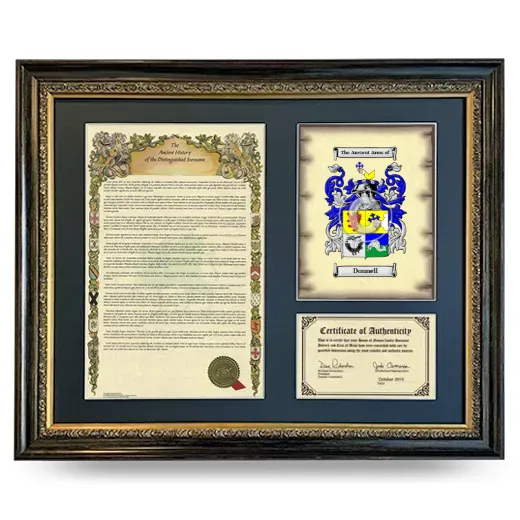 Donnell Framed Surname History and Coat of Arms- Heirloom
