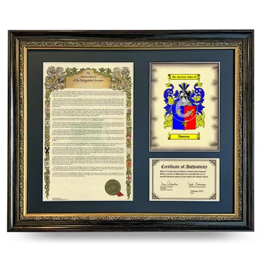 Doorey Framed Surname History and Coat of Arms- Heirloom