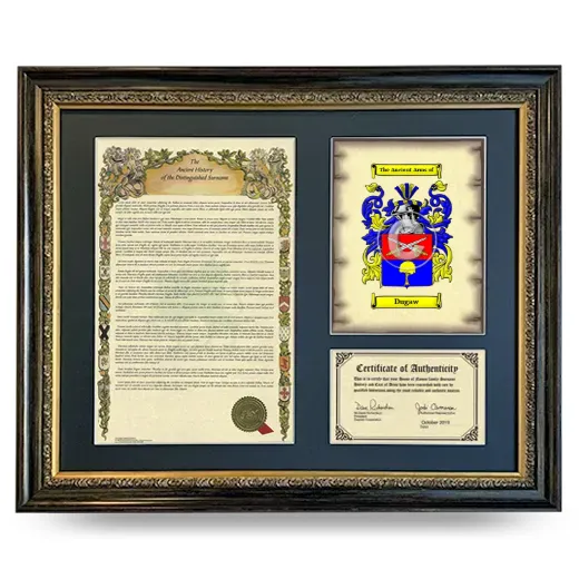 Dugaw Framed Surname History and Coat of Arms- Heirloom
