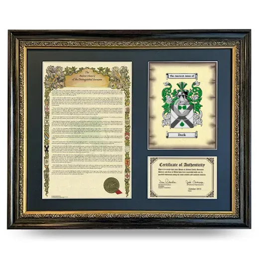 Durk Framed Surname History and Coat of Arms- Heirloom