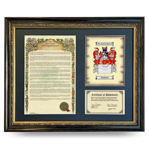 Eastcote Framed Surname History and Coat of Arms- Heirloom