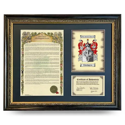 Etherington Framed Surname History and Coat of Arms- Heirloom