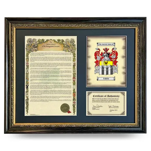 Falchi Framed Surname History and Coat of Arms- Heirloom