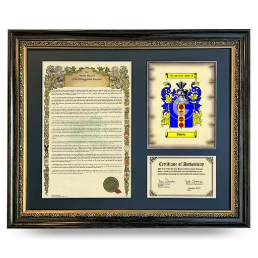 Göetz Framed Surname History and Coat of Arms- Heirloom