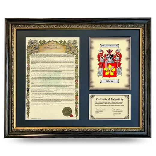 Gilbride Framed Surname History and Coat of Arms- Heirloom