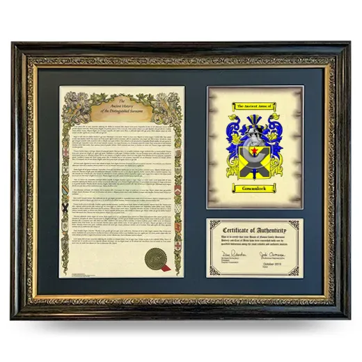 Gowanlock Framed Surname History and Coat of Arms- Heirloom