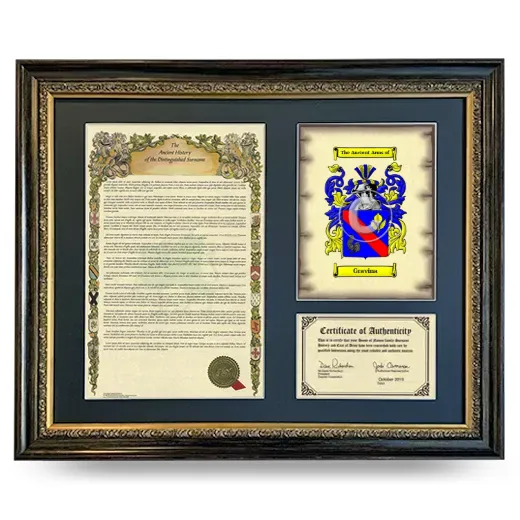 Gravina Framed Surname History and Coat of Arms- Heirloom