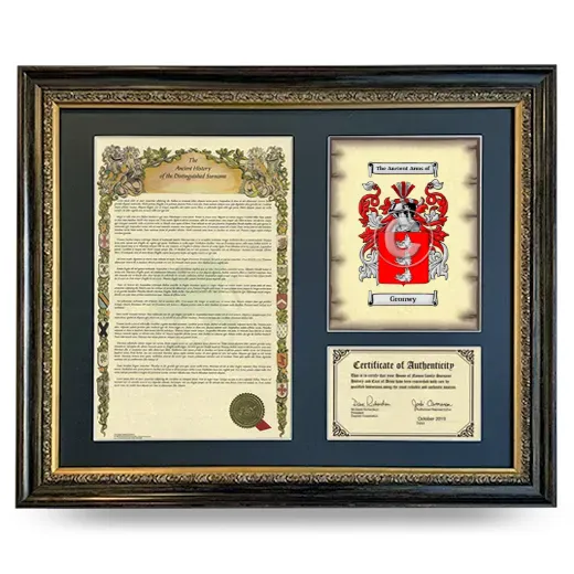 Gronwy Framed Surname History and Coat of Arms- Heirloom