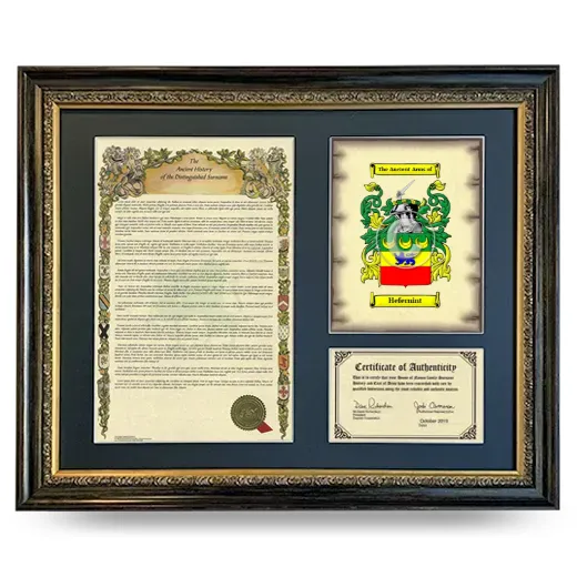 Hefernint Framed Surname History and Coat of Arms- Heirloom