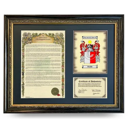 Hinkle Framed Surname History and Coat of Arms- Heirloom