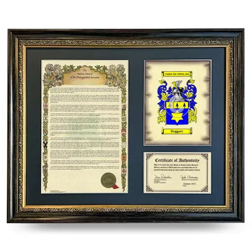 Hoggert Framed Surname History and Coat of Arms- Heirloom