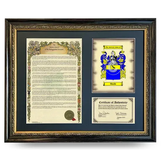 Horde Framed Surname History and Coat of Arms- Heirloom