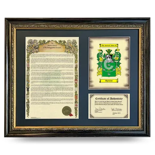 Hyrtent Framed Surname History and Coat of Arms- Heirloom