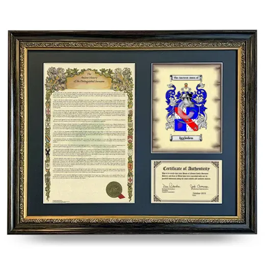 Iggleden Framed Surname History and Coat of Arms- Heirloom
