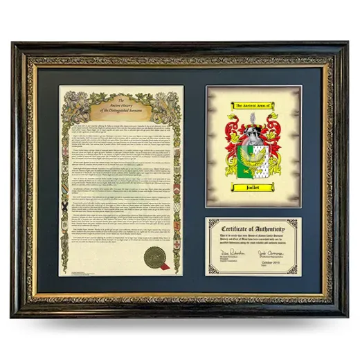 Jodlet Framed Surname History and Coat of Arms- Heirloom