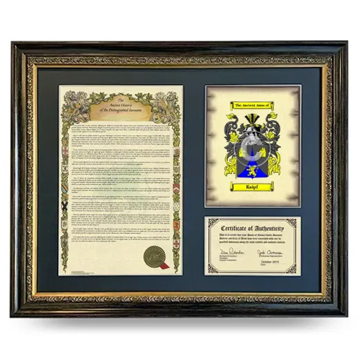 Kaipf Framed Surname History and Coat of Arms- Heirloom