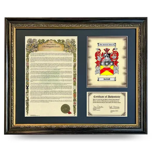Kebbill Framed Surname History and Coat of Arms- Heirloom