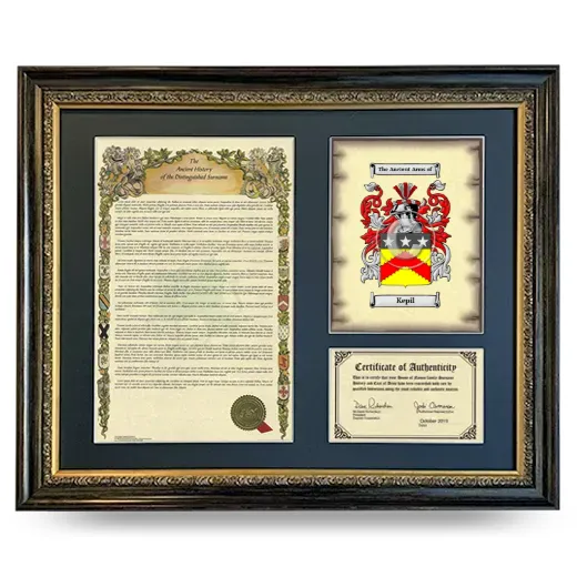 Kepil Framed Surname History and Coat of Arms- Heirloom