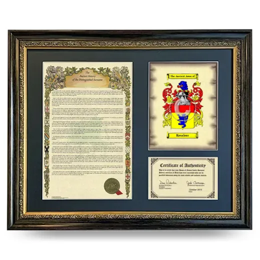 Kesslerr Framed Surname History and Coat of Arms- Heirloom