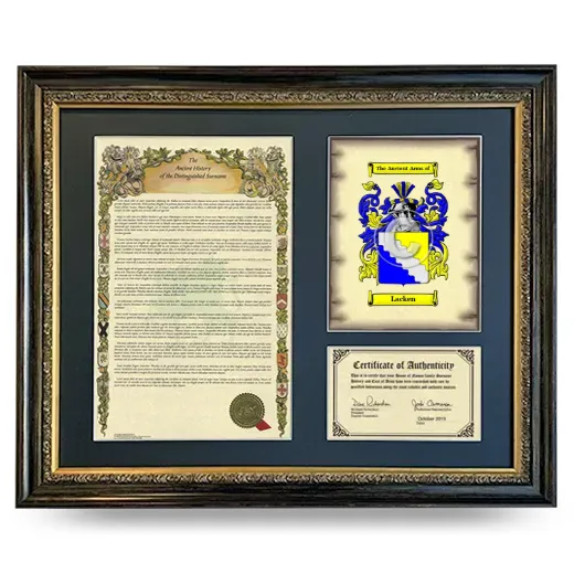 Lacken Framed Surname History and Coat of Arms- Heirloom