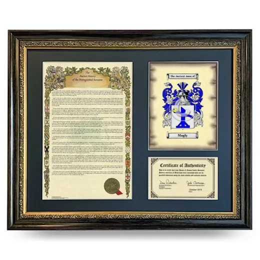 Magly Framed Surname History and Coat of Arms- Heirloom