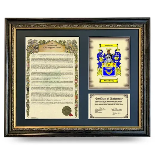 McGillvray Framed Surname History and Coat of Arms- Heirloom