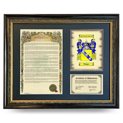 Mingay Framed Surname History and Coat of Arms- Heirloom