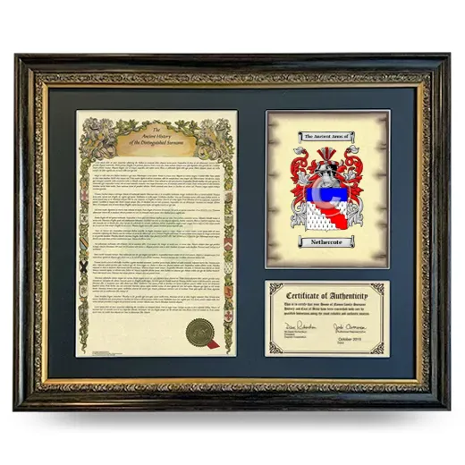Nethercote Framed Surname History and Coat of Arms- Heirloom