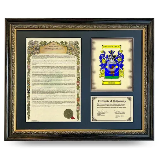 Nowak Framed Surname History and Coat of Arms- Heirloom