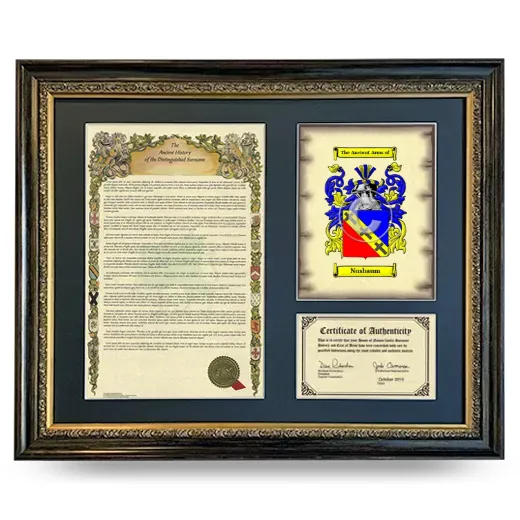 Nusbaum Framed Surname History and Coat of Arms- Heirloom