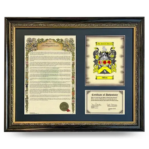 Odum Framed Surname History and Coat of Arms- Heirloom