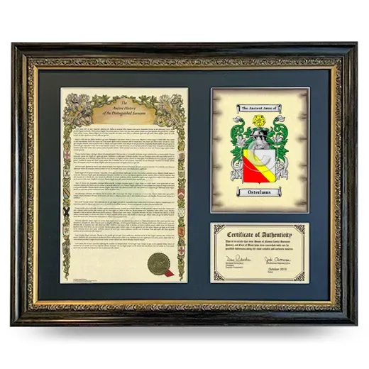 Osterhaus Framed Surname History and Coat of Arms- Heirloom