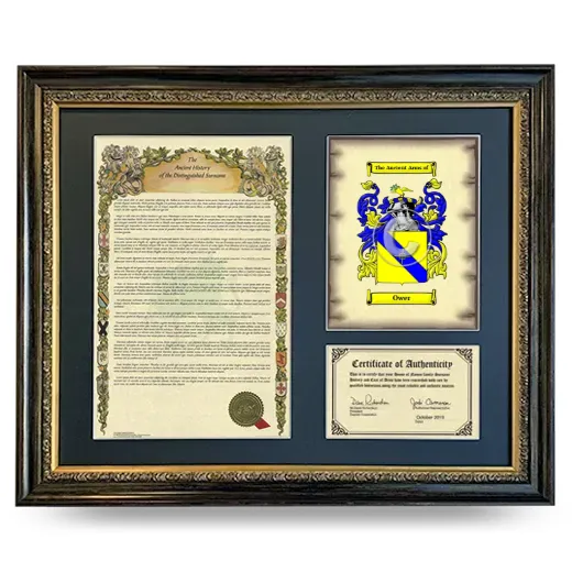 Ower Framed Surname History and Coat of Arms- Heirloom