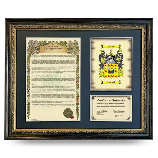 Roschel Framed Surname History and Coat of Arms- Heirloom