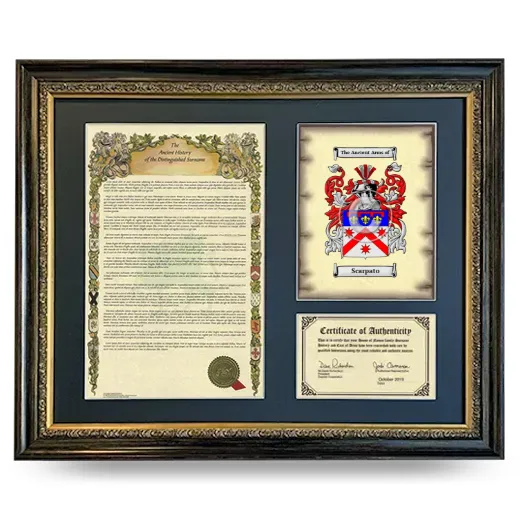 Scarpato Framed Surname History and Coat of Arms- Heirloom